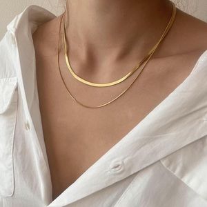 🔥 HOLIDAY SALE🔥18K Gold Plated Double Stacked Snake Chain